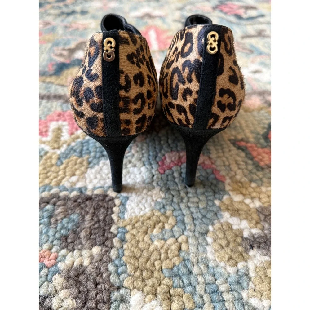 Cole Haan Maxfield Leopard Calf Hair Platform Stiletto Shooties 8.5B NWOB